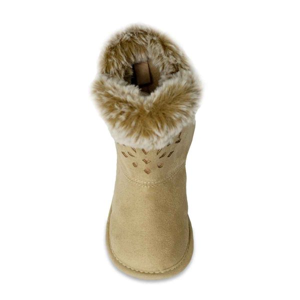 Melanie Toddler Tan Boots with Sherpa Trim-3
