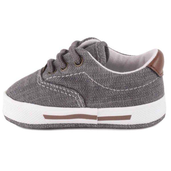Milo Infant Gray Denim Lace-up Sneakers-1