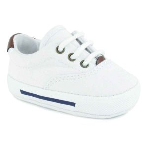 Milo Infant White Canvas Lace-up Sneakers