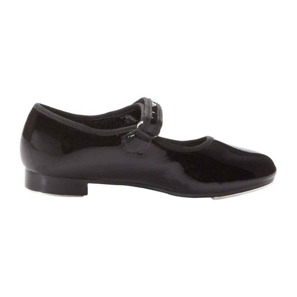 Molly Jane Toddler Black Patent Tap Shoes with Straps-2
