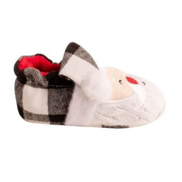 Nicky Buffalo Check Santa Slippers with Faux-Fur Trim and Sweater Beard-1