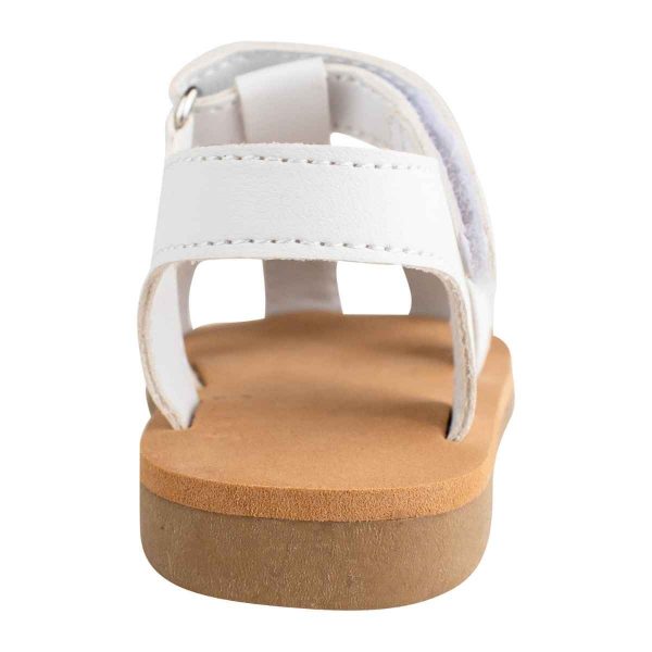 Olivia Toddler White T-Strap Sandals with Flower-2