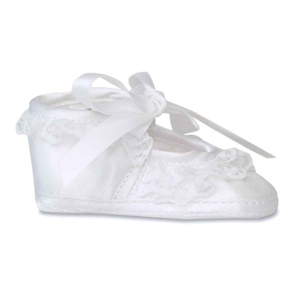 Paislee Infant White Satin Dress Shoes-1