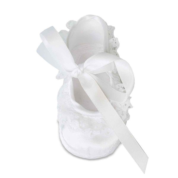 Paislee Infant White Satin Dress Shoes-4
