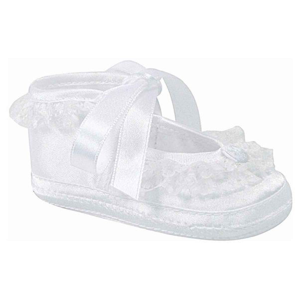 Paislee Infant White Satin Dress Shoes