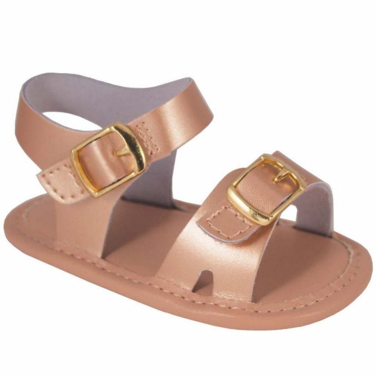 Parker Infant Rose Gold Leather Soft Sole Sandals