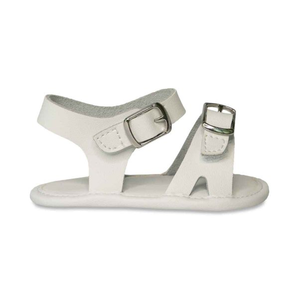 Parker Infant White Leather Soft Sole Sandals-1