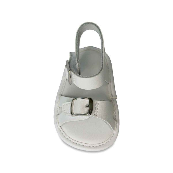 Parker Infant White Leather Soft Sole Sandals-3