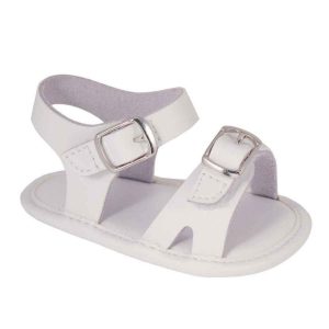 Parker Infant White Leather Soft Sole Sandals