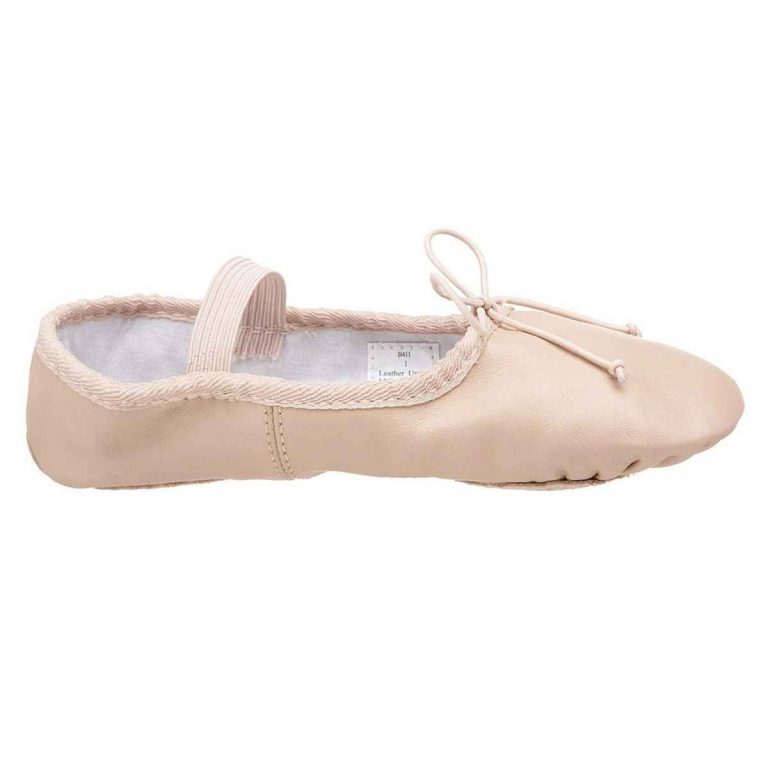 Sammi Youth Pink Leather Split-Sole Ballet Shoes-2
