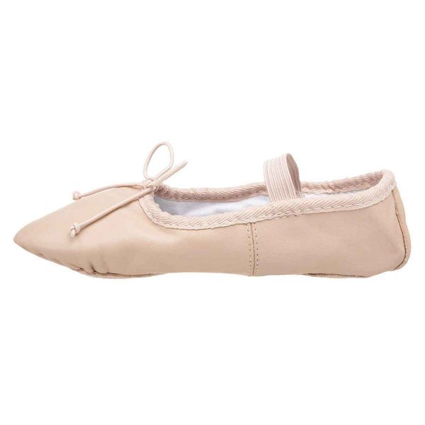 Sammi Youth Pink Leather Split-Sole Ballet Shoes-3
