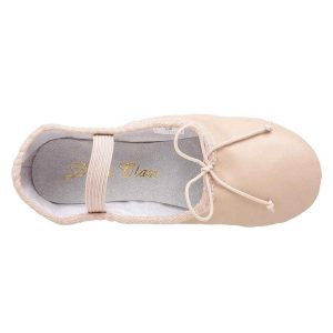 Sammi Youth Pink Leather Split-Sole Ballet Shoes