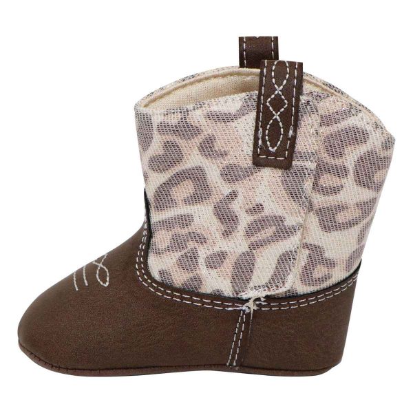 Shania Infant Taupe Soft Sole Western Boots-1
