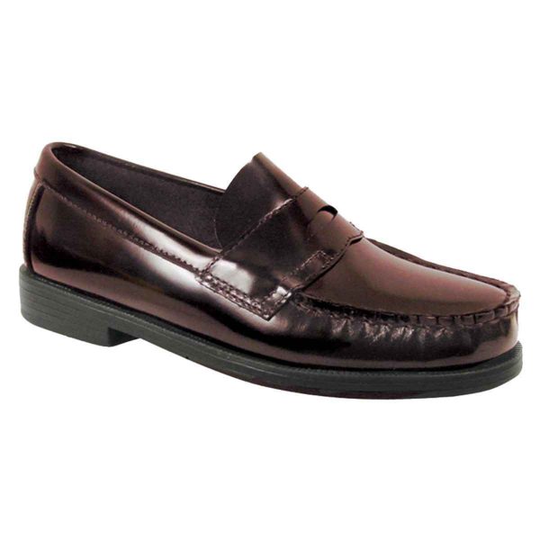 Simon Youth Burgundy Leather Penny Loafers