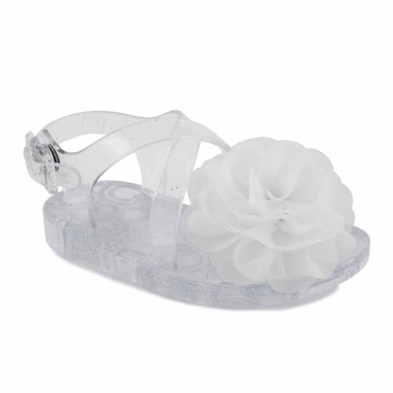 Sophie Toddler Clear Jelly Sandals with Flower