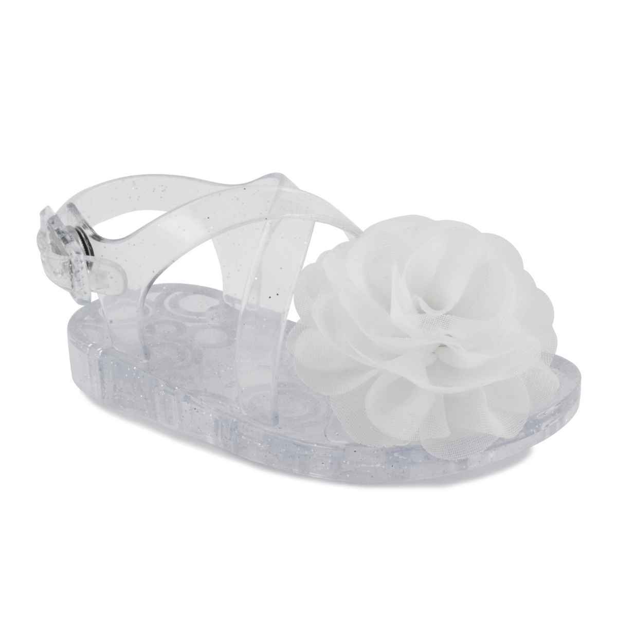 Sophie Toddler Clear Sandals with Flower - Kids Shoe Box