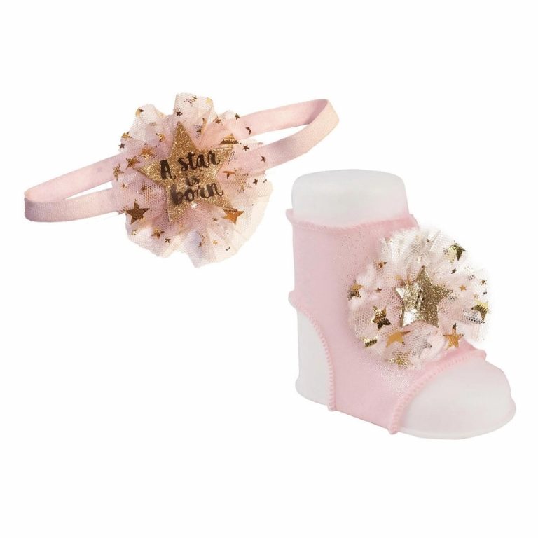 Starr Infant Pink Headband and Peep Toe Gift Set