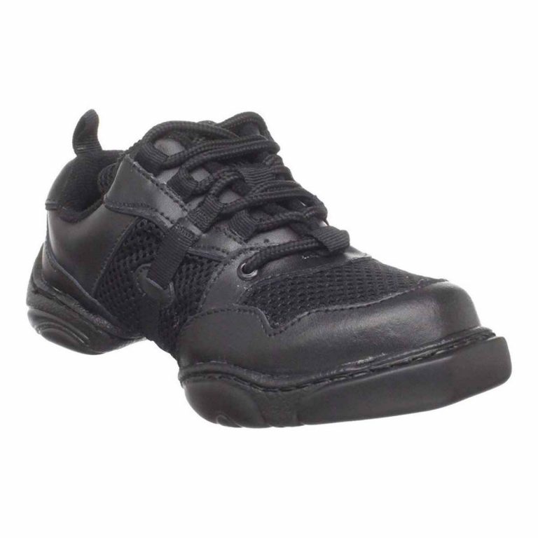 Sydney Youth Black Leather Dance Sneakers