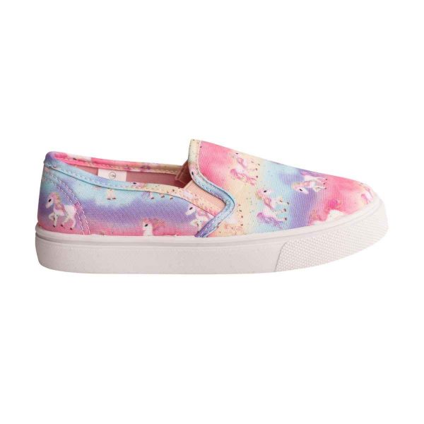 Tilley Youth Girls’ Canvas Unicorn Print Twin Gore Sneakers-1