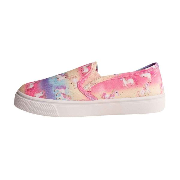 Tilley Youth Girls’ Canvas Unicorn Print Twin Gore Sneakers-2