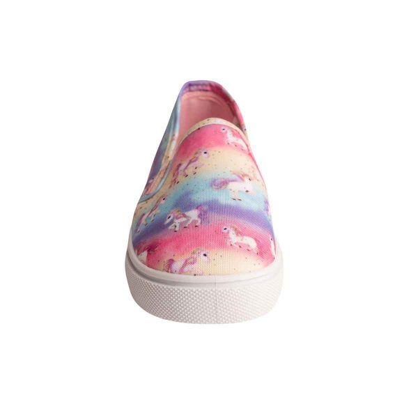 Tilley Youth Girls’ Canvas Unicorn Print Twin Gore Sneakers-3