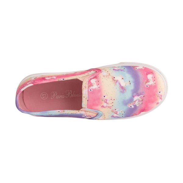 Tilley Youth Girls’ Canvas Unicorn Print Twin Gore Sneakers-5