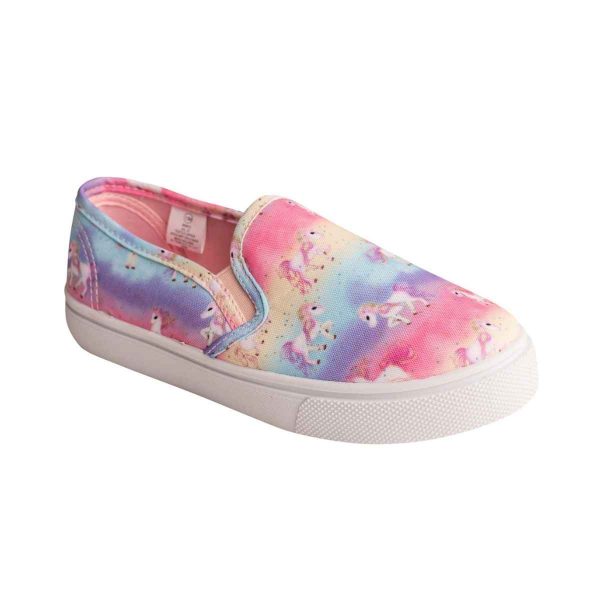Tilley Youth Girls’ Canvas Unicorn Print Twin Gore Sneakers