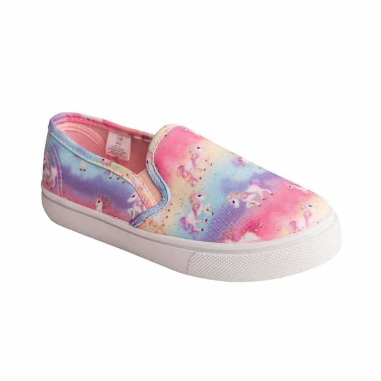 Tilley Youth Girls’ Canvas Unicorn Print Twin Gore Sneakers