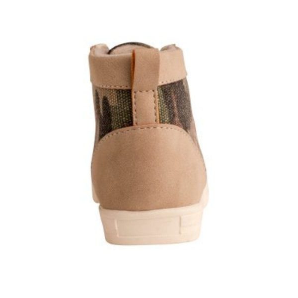 Trey Camo High-Top Lace-Up Sneakers with Khaki Trim-3