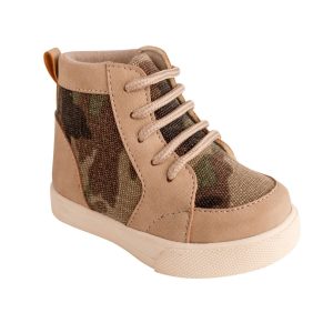 Trey Camo High-Top Lace-Up Sneakers with Khaki Trim