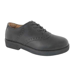 Upper Class Women’s Black Leather Saddle Oxfords