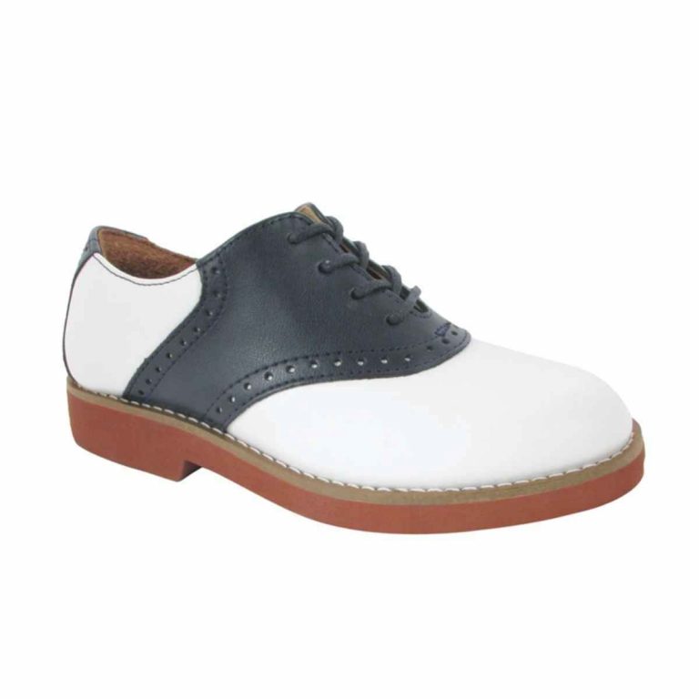 Upper Class Women’s White/Navy Leather Saddle Oxfords