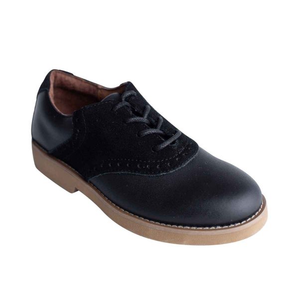 Upper Cass Youth Black Leather Oxfords