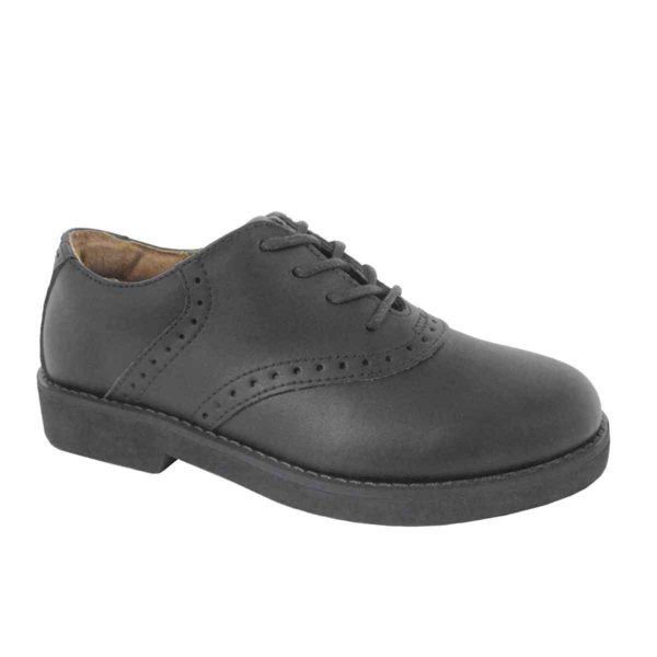 Upper Class Youth Black Leather Saddle Oxfords