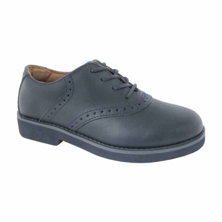 Upper Class Youth Navy Leather Saddle Oxfords