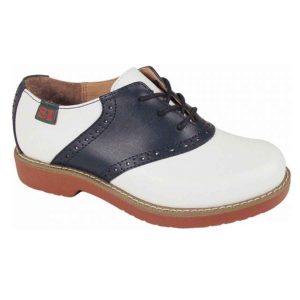 Varsity Women’s White/Navy Leather Saddle Oxfords