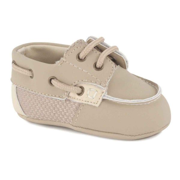 Walker Infant Tan Soft Sole Boat Shoes