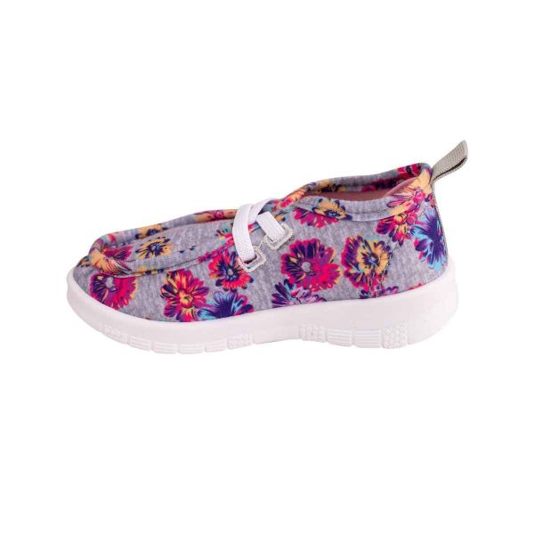 Whitley Toddler Gray Floral Jersey Wallabies with Elastic Laces-2