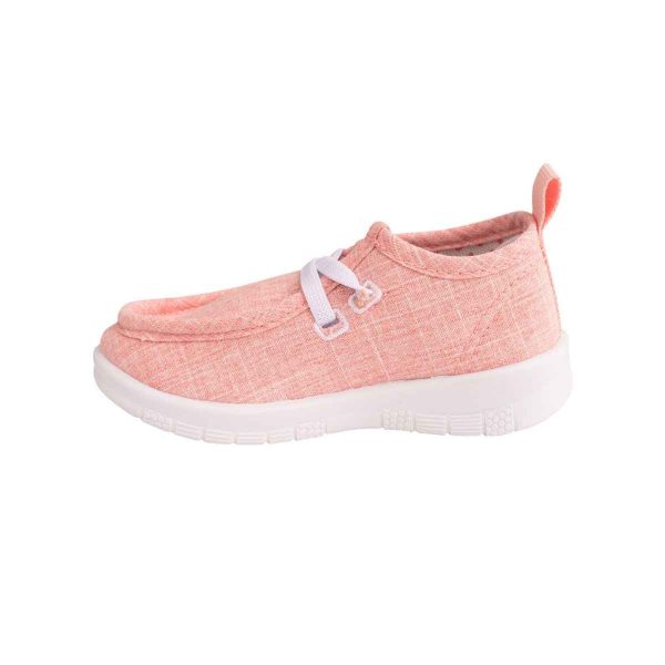 Whitley Toddler Pink Twill Slip-On Wallabies with Elastic Laces-2