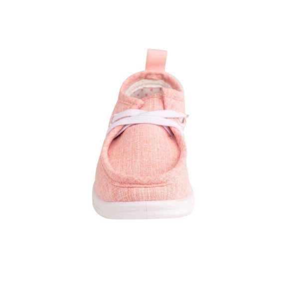 Whitley Toddler Pink Twill Slip-On Wallabies with Elastic Laces-3