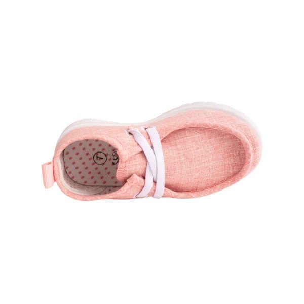Whitley Toddler Pink Twill Slip-On Wallabies with Elastic Laces-5