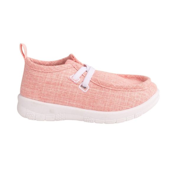 Whitley Youth Girls’ Pink Twill Slip-On Wallabies with Elastic Laces-1