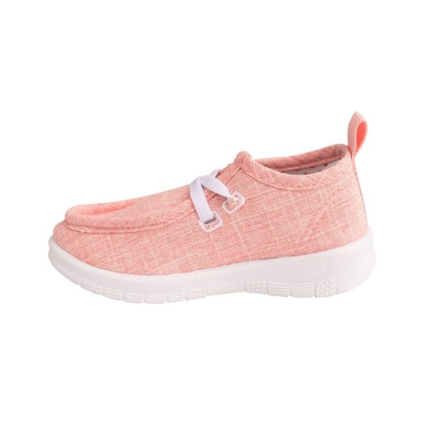 Whitley Youth Girls’ Pink Twill Slip-On Wallabies with Elastic Laces-2