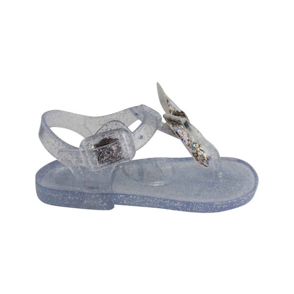 CORA Toddler Clear Irredescent Glitter Jelly Thong Sandal with Glitter Irredescent Butterfly-1