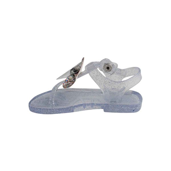 CORA Toddler Clear Irredescent Glitter Jelly Thong Sandal with Glitter Irredescent Butterfly-4
