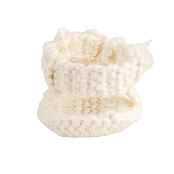 Adrianna Infant Ivory Crochet Sandal with Flowers-5