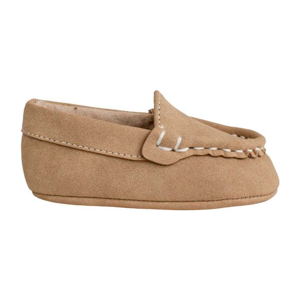 Ian an Infant Taupe Suede PU Driving Moccasin-1