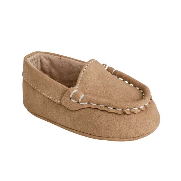 Ian an Infant Taupe Suede PU Driving Moccasin-2