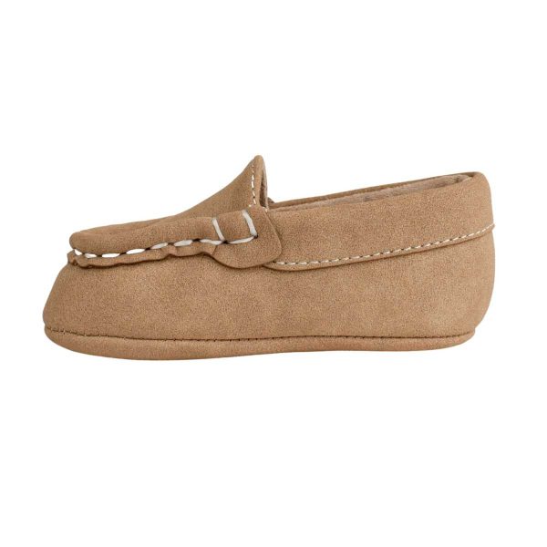 Ian an Infant Taupe Suede PU Driving Moccasin