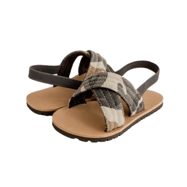 JAMES Toddler Brown Canvas with Criss-Cross Camo Straps 7